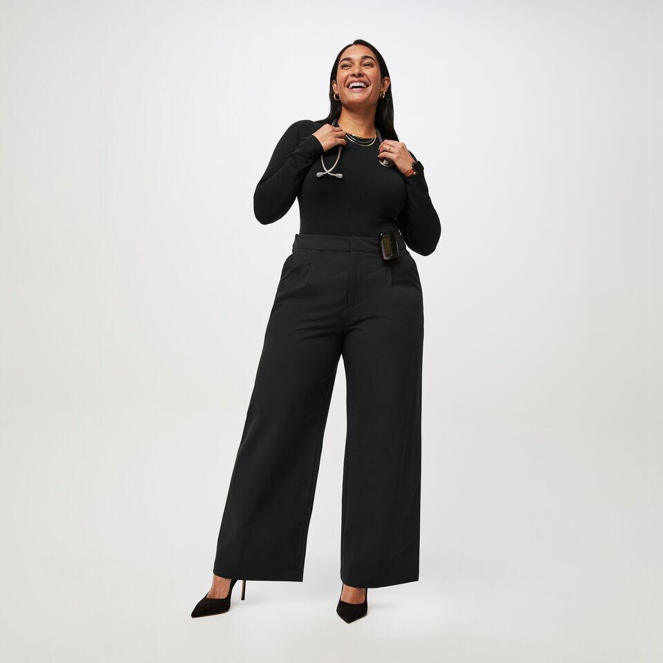 Women's FIGSPRO High Waisted Wide Leg Trouser™ - Black