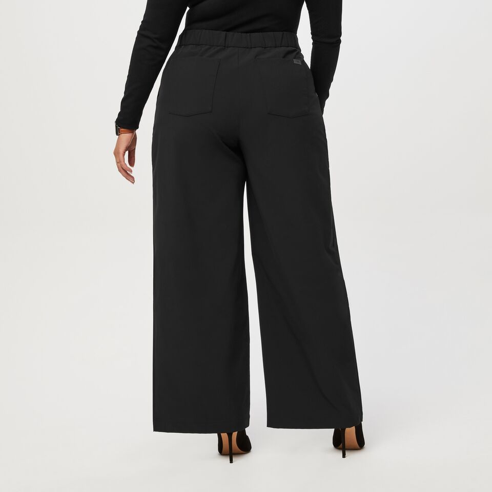 Women s FIGSPRO High Waisted Wide Leg Trouser Black