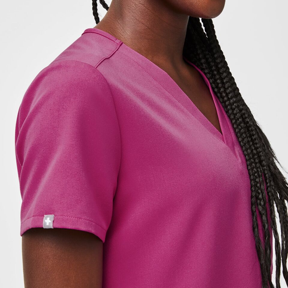 Women's Catarina OnePocket Scrub Top™ Raspberry Sorbet · FIGS