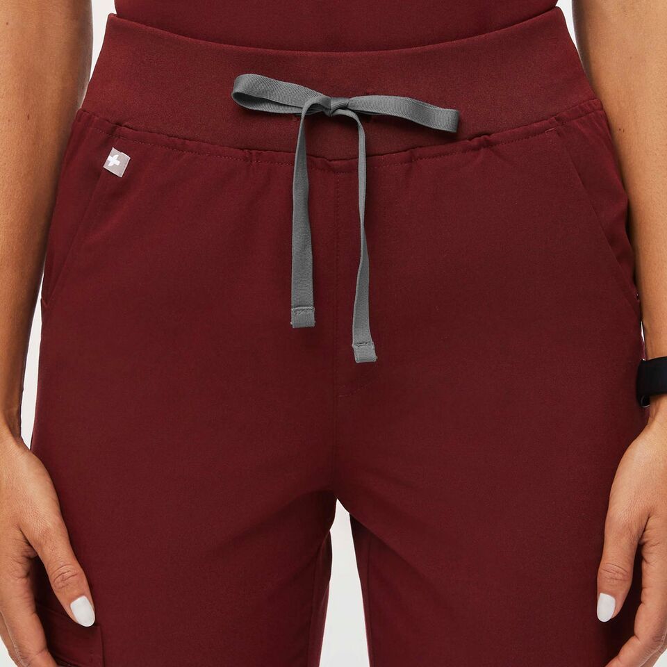 Women’s High Waisted Zamora Jogger Scrub Pants™ Burgundy · FIGS