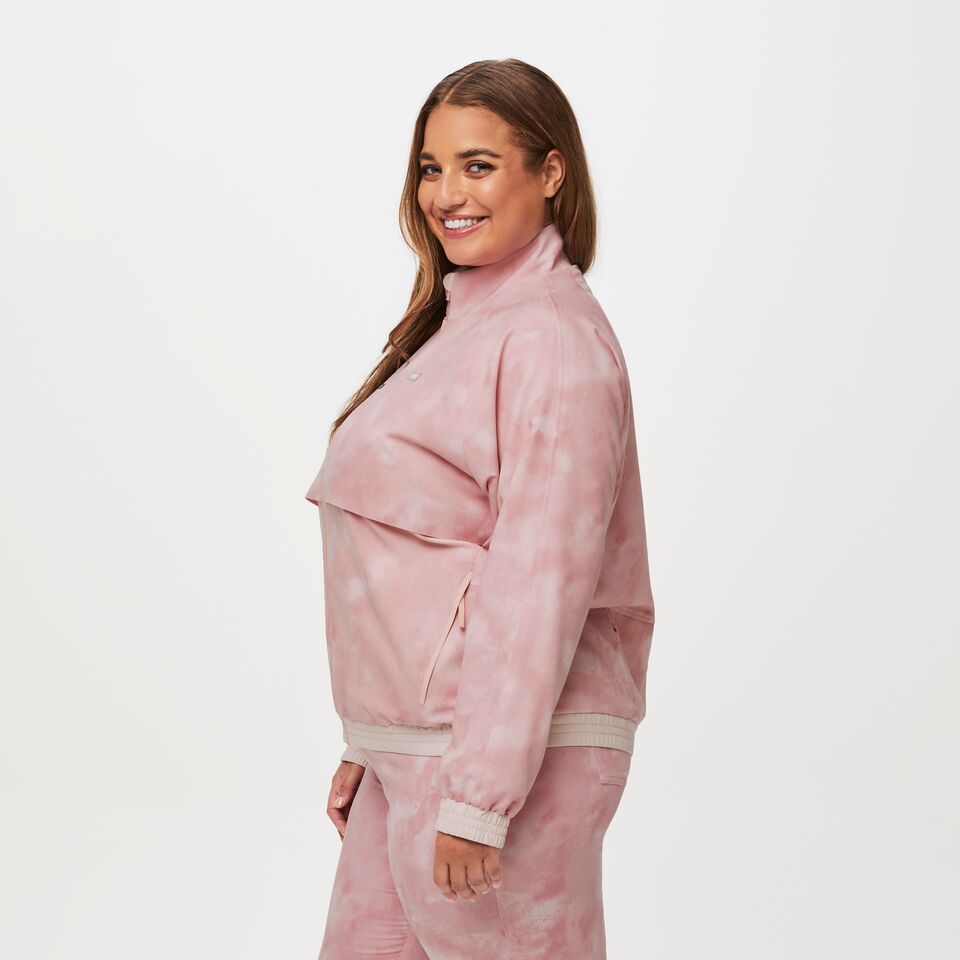 Women’s Sydney Scrub Jacket - Marbled Rose · FIGS