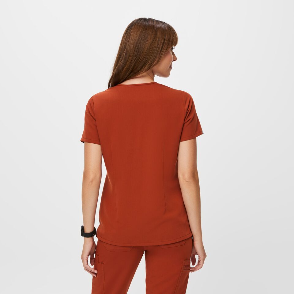 Women s Catarina One Pocket Scrub Top Auburn FIGS