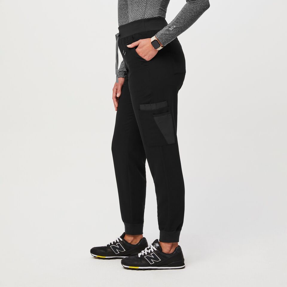 Women's 22-Pocket Jogger Scrub Pants - Black · FIGS