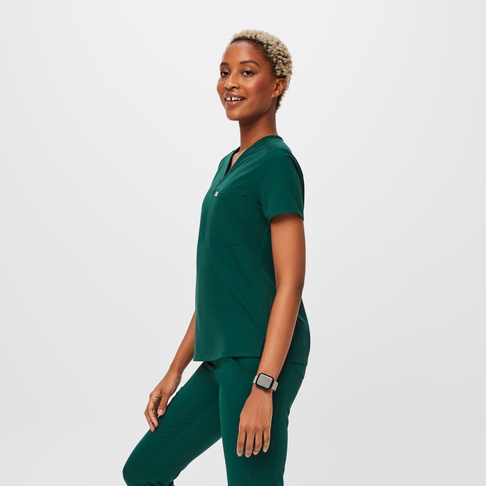 Women's Catarina One-Pocket Scrub Top™ - Forest Green · FIGS