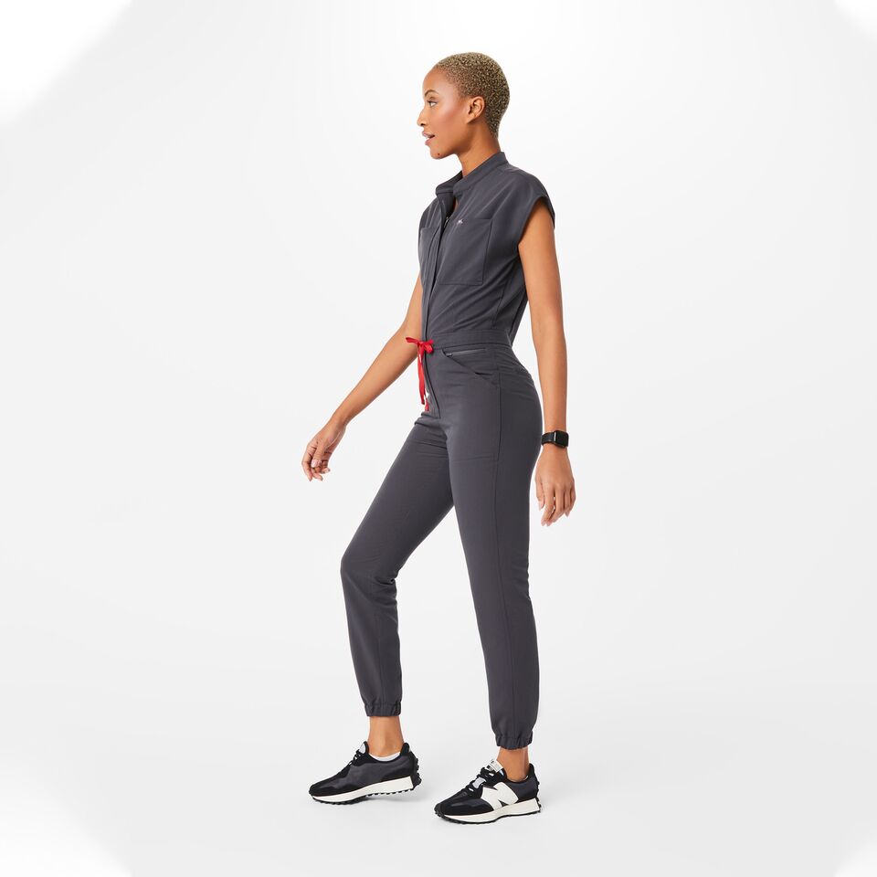 Women’s Rafaela Cargo ScrubJumpsuit™ Charcoal · FIGS