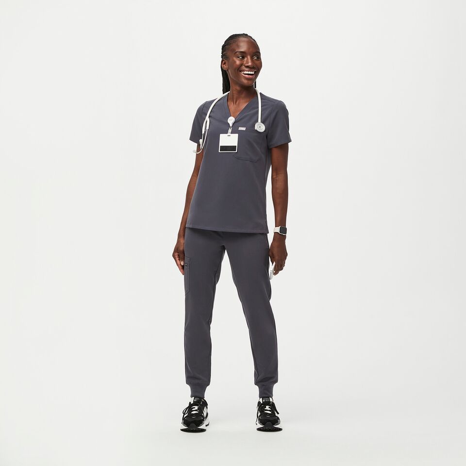 Women's Catarina OnePocket Scrub Top™ Charcoal · FIGS