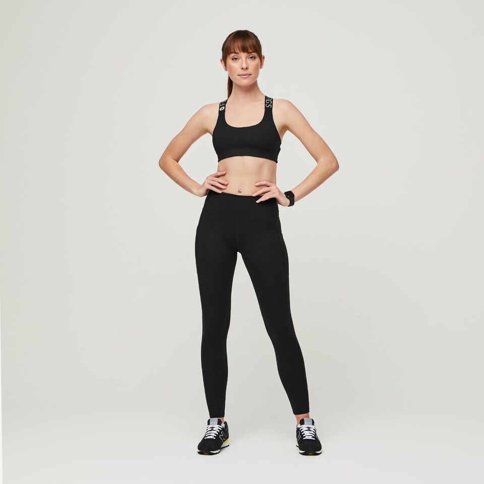 Women Cotton Blend Gym Pants 500 - Black