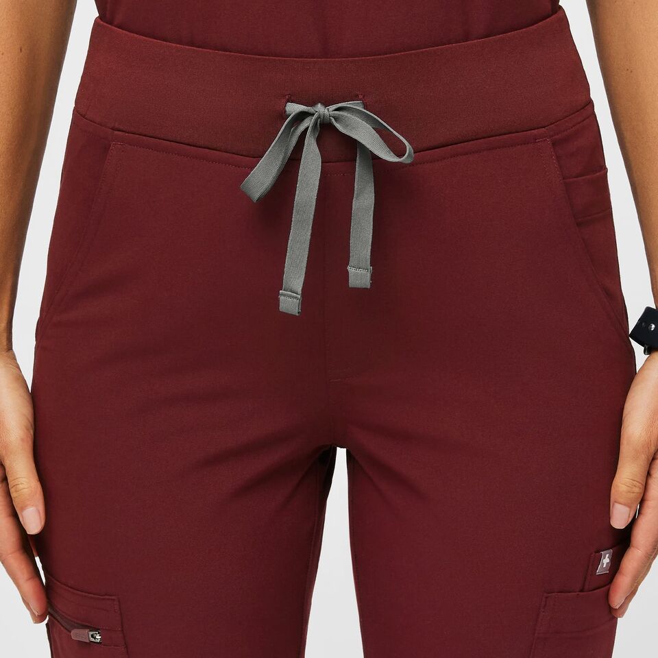 Women’s High Waisted Yola Skinny Scrub Pants™ Burgundy · FIGS