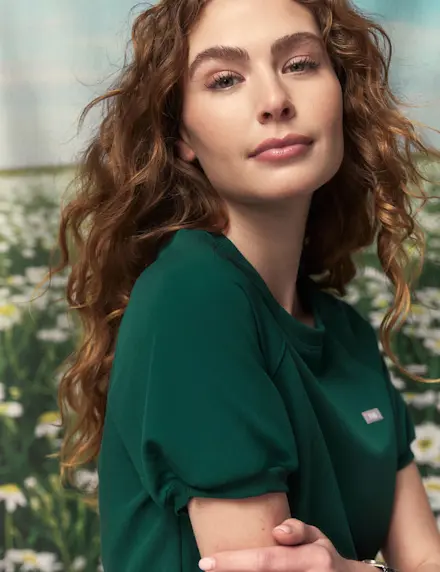 Holly Crewneck Puff Sleeve Scrub Top