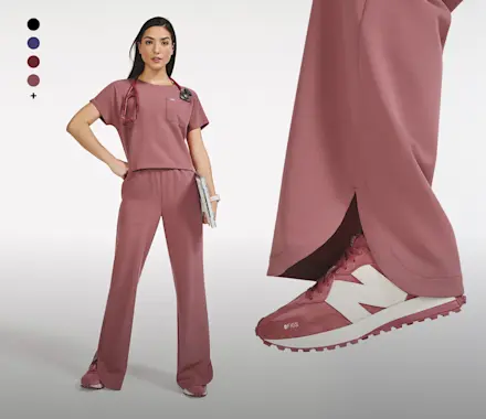 High Waisted Marseille Wide Leg Scrub Pants