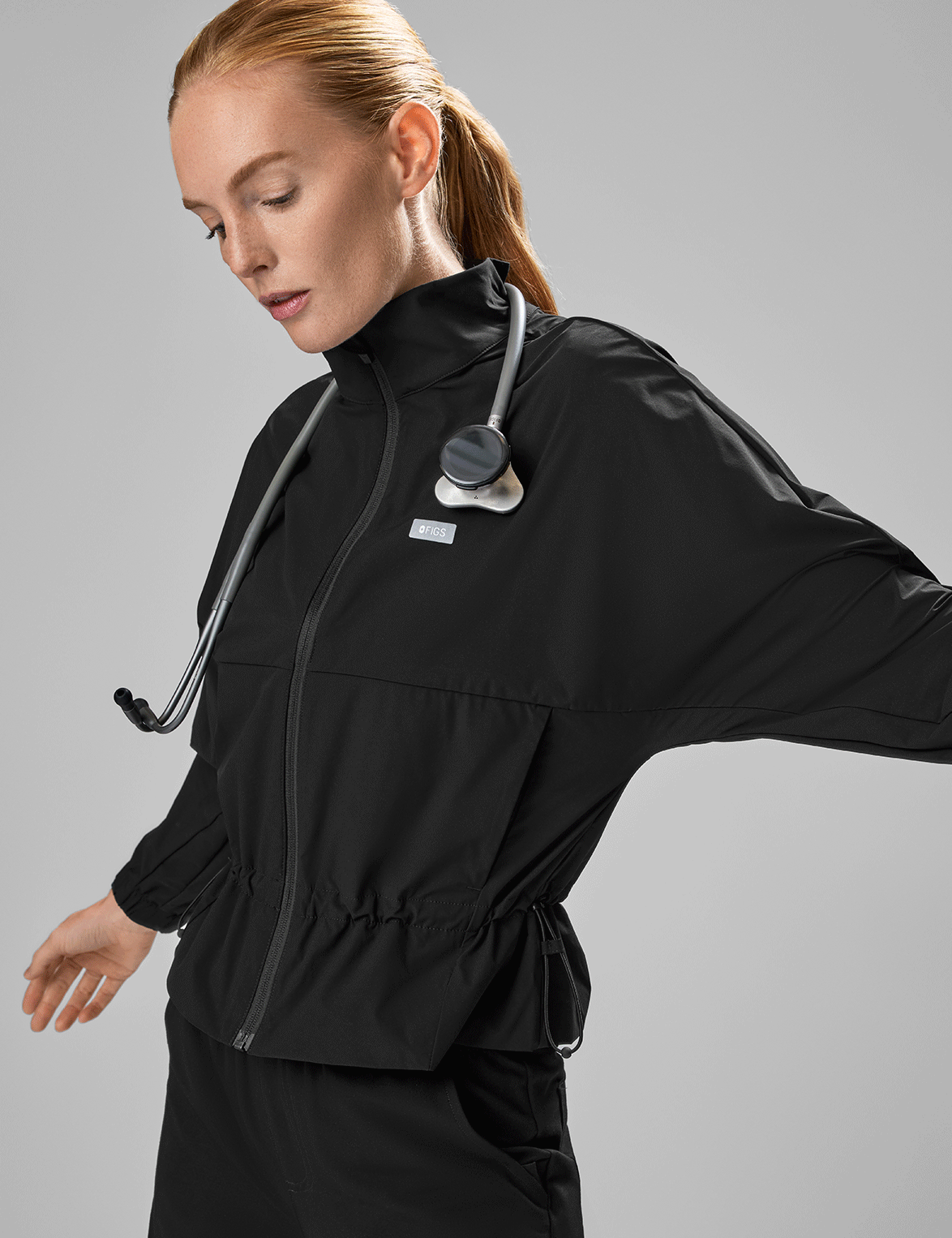 The NEW On-Shift Elizabeth Cinched Scrub Jacket™. Ultralightweight and effortlessly functional. 