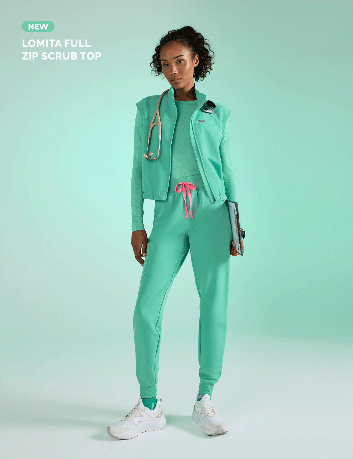 NEW! LOMITA FULL ZIP SCRUB TOP