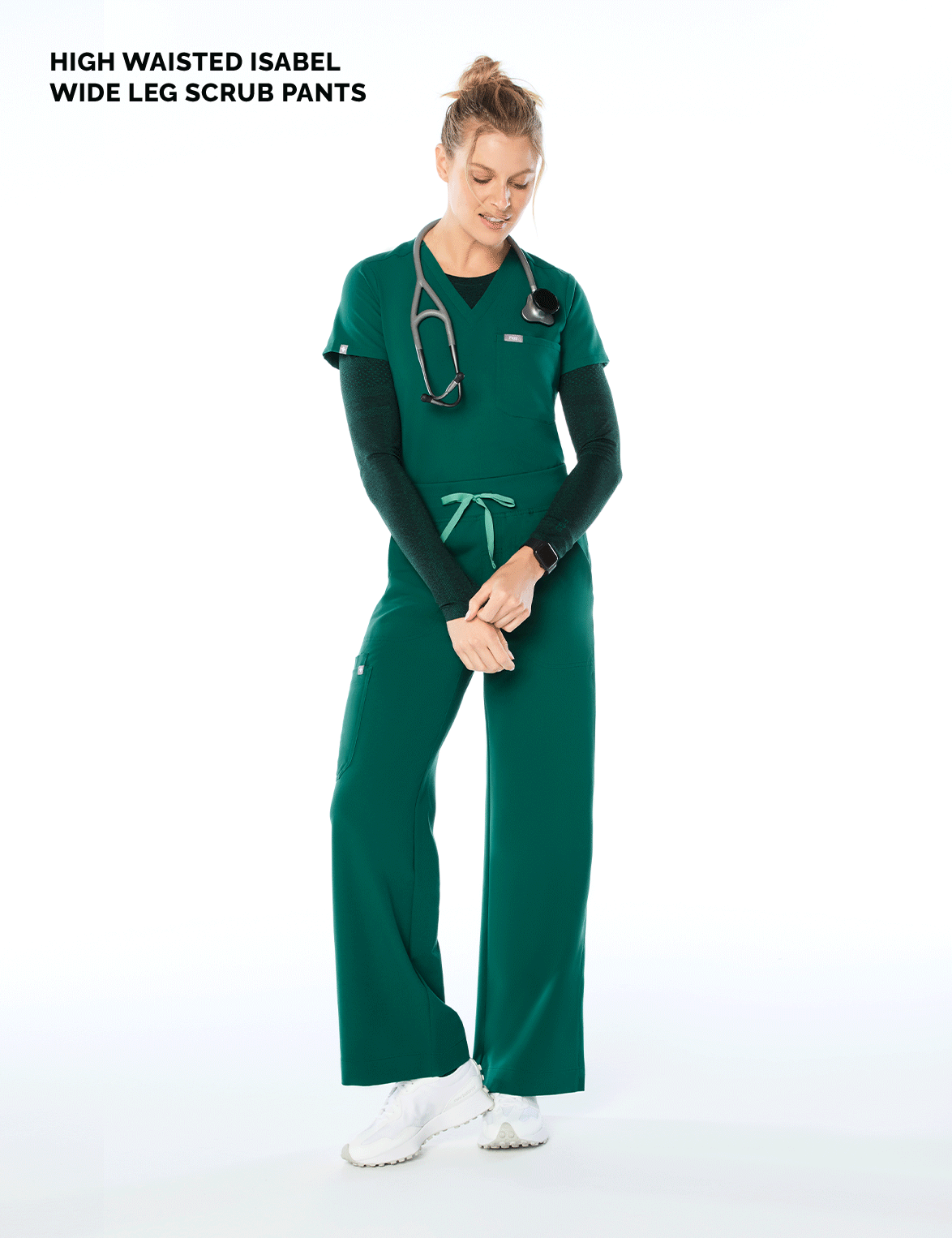 High Waisted Isabel Wide Leg Scrub Pants