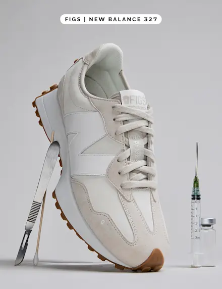 FIGS | NEW BALANCE 327—with studded rubber soles for more traction.