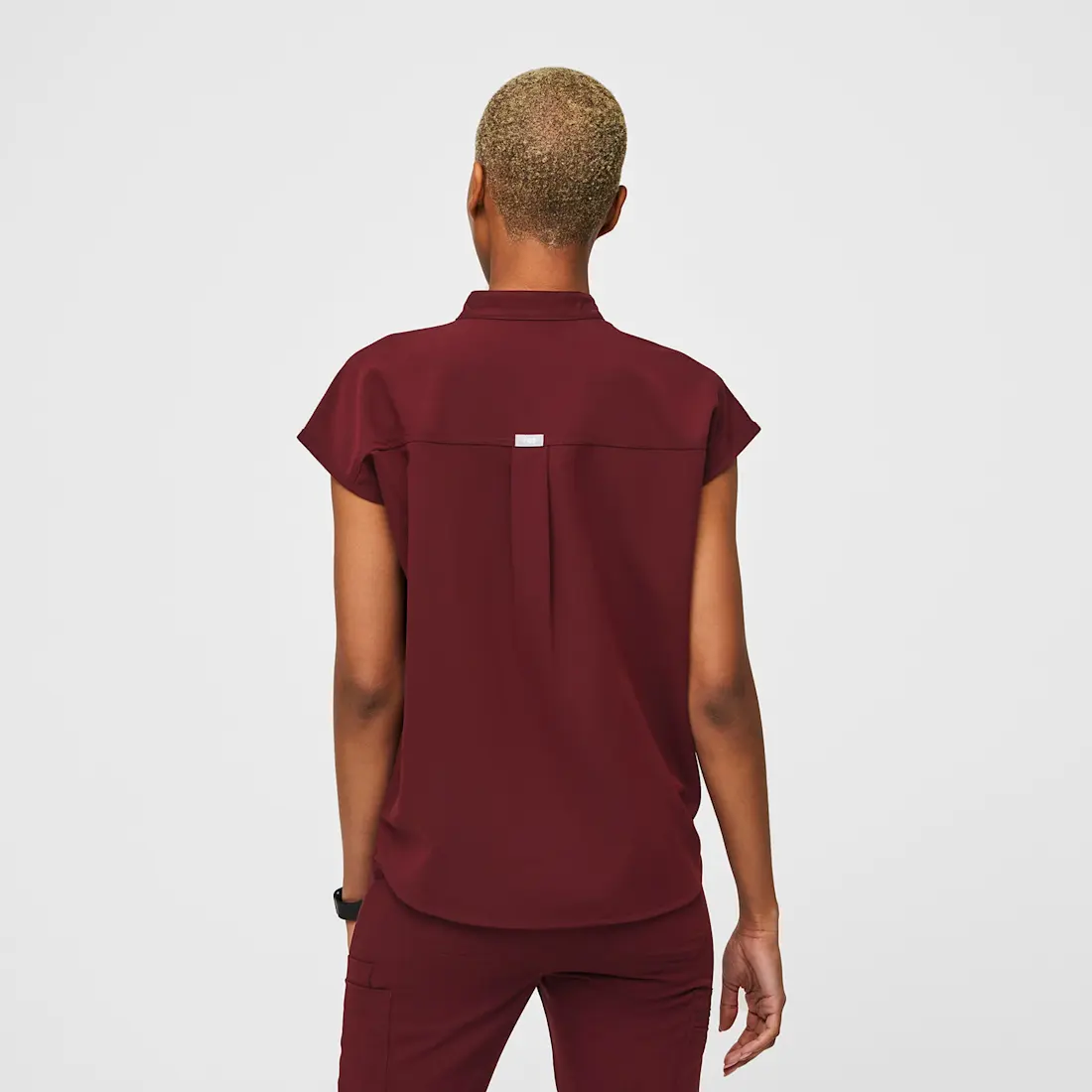 Women's Rafaela Oversized Scrub Top™ - Burgundy · FIGS