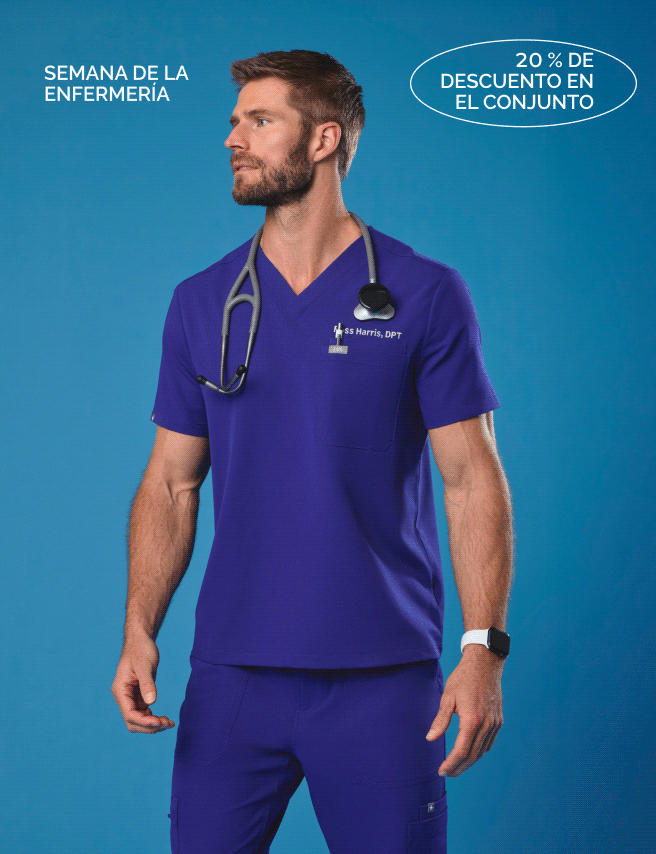 Una blusa. Un pantalón. Medicamente hechos el uno para el otro. Obtén nuestro conjunto de uniforme médico más vendido con un 20&nbsp;% DE DESCUENTO durante la Semana de la Enfermería.
