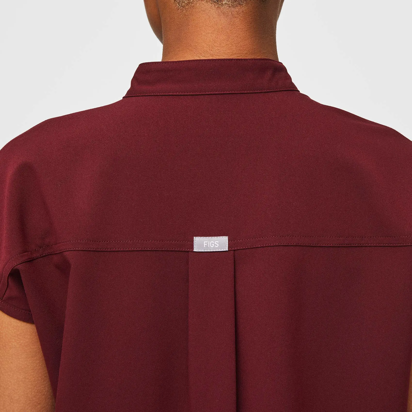 Women's Rafaela Oversized Scrub Top™ - Burgundy · FIGS