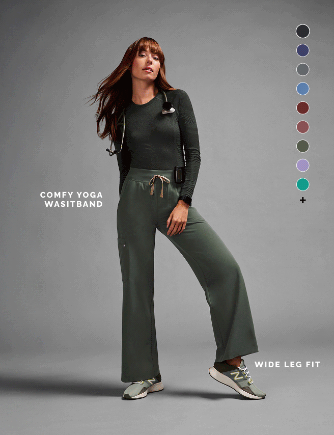 Es oficial: el PANTALÓN DE UNIFORME MÉDICO DE PIERNA ANCHA Y CINTURA ALTA ISABEL se une a nuestra colección principal. Ahora puedes conseguir esta silueta TODOS los días del año.