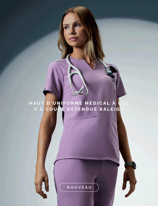 NOUVEAU haut d'uniforme médical à col encoche Kersey