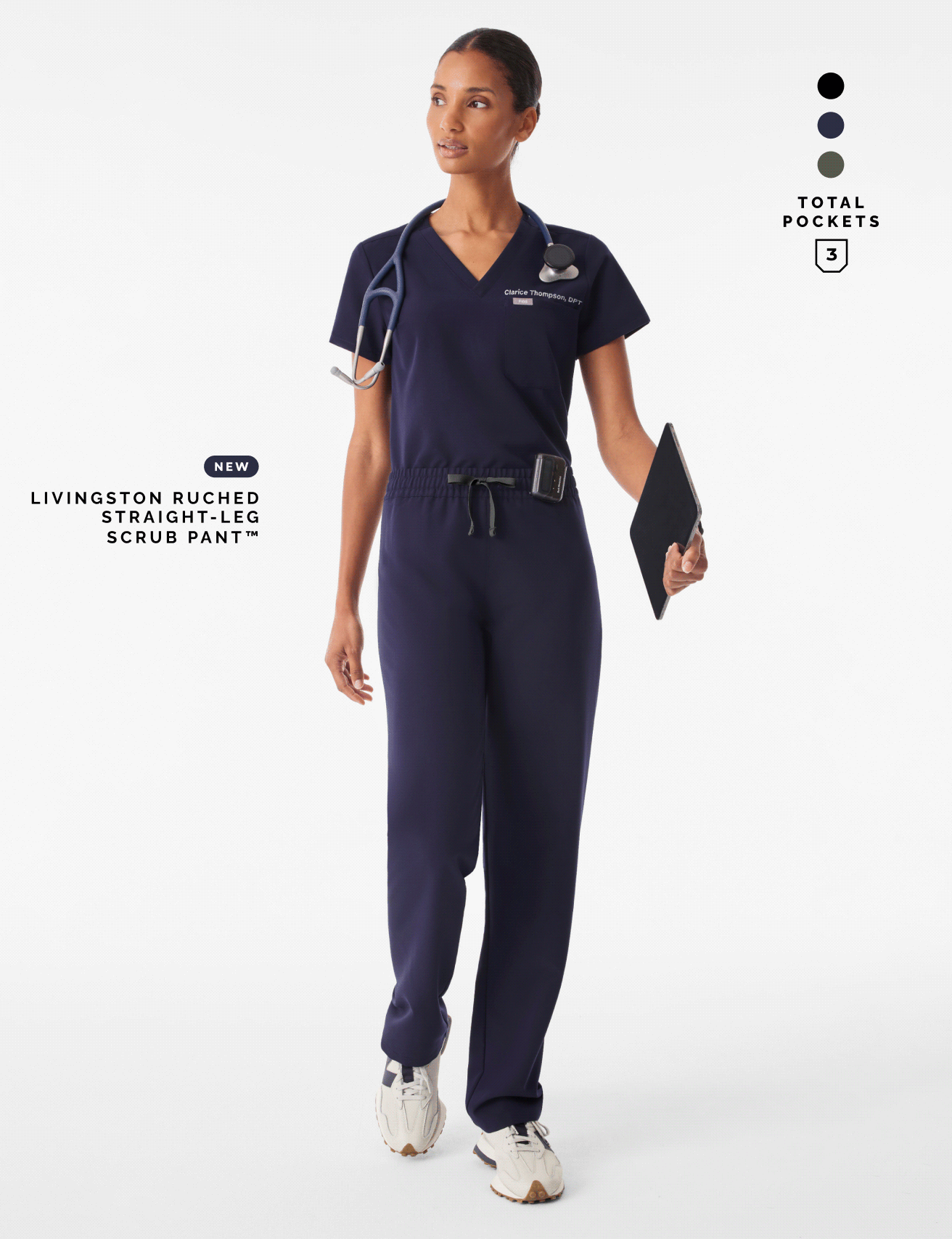 NEW Livingston Ruched Straight-Leg Scrub Pant™