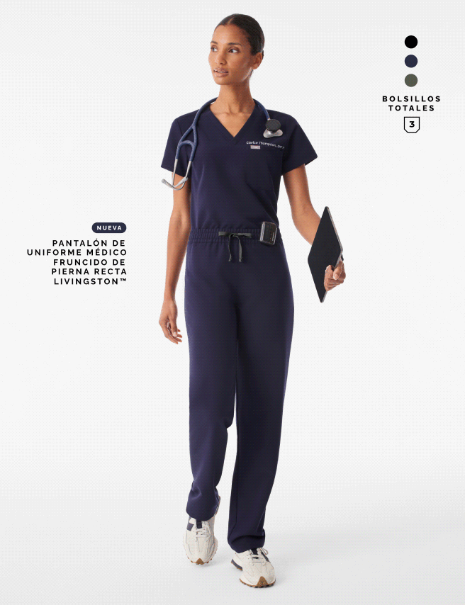 NUEVO pantalón de uniforme médico fruncido de pierna recta Livingston™