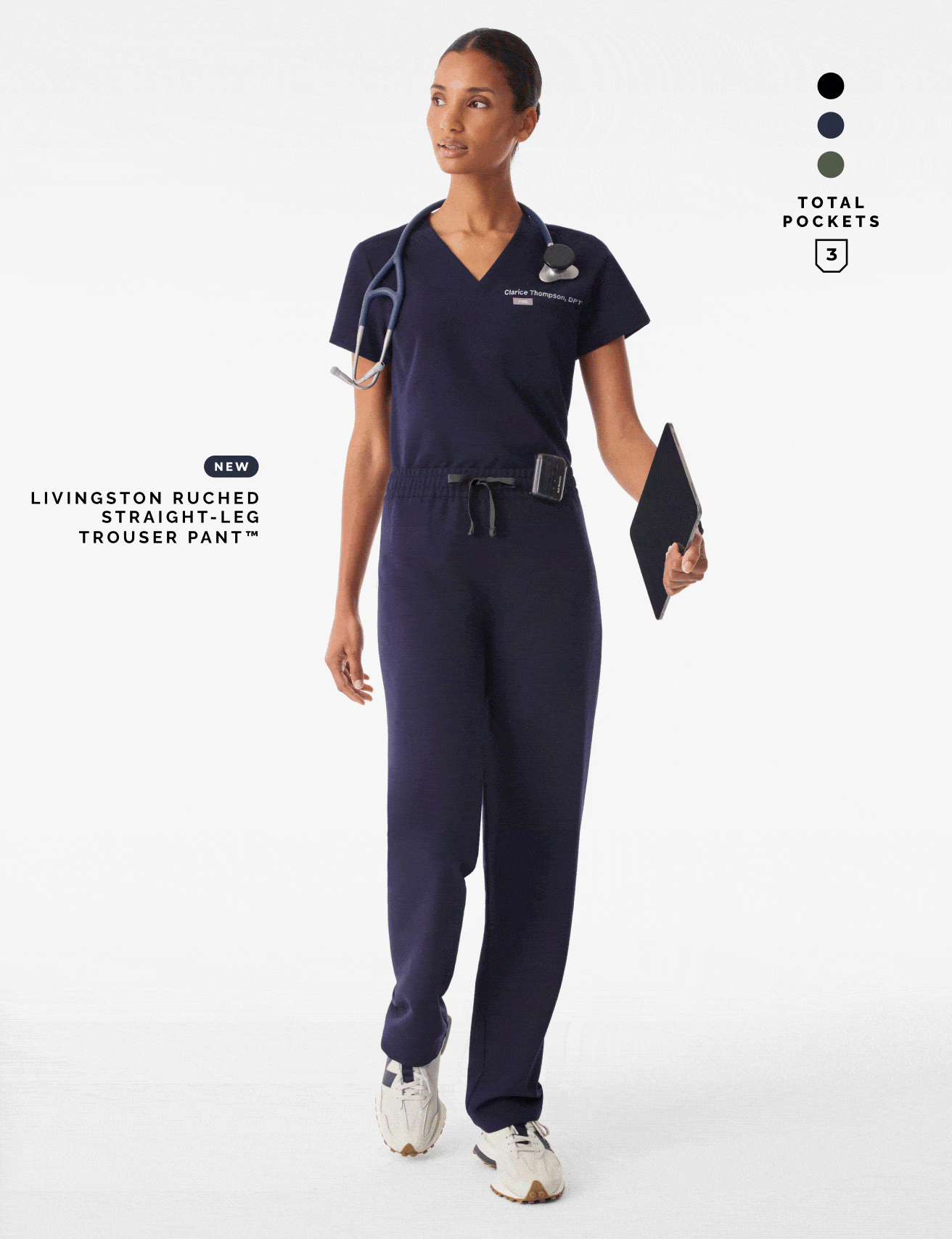 NEW Livingston Ruched Straight-Leg Scrub Trouser™
