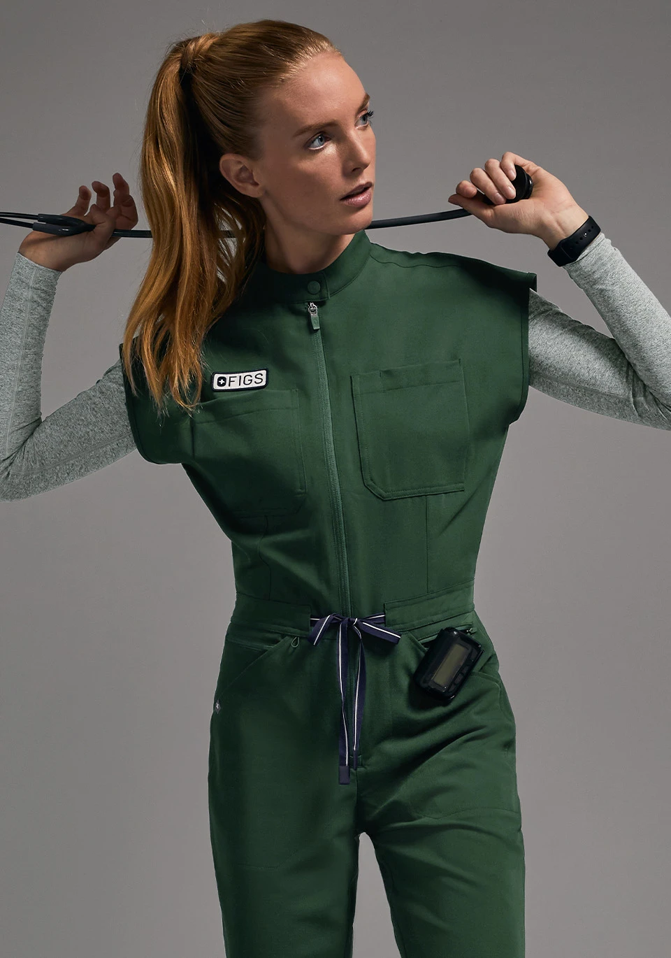 Women's Rafaela Cargo ScrubJumpsuit™ - British Racing Green · FIGS