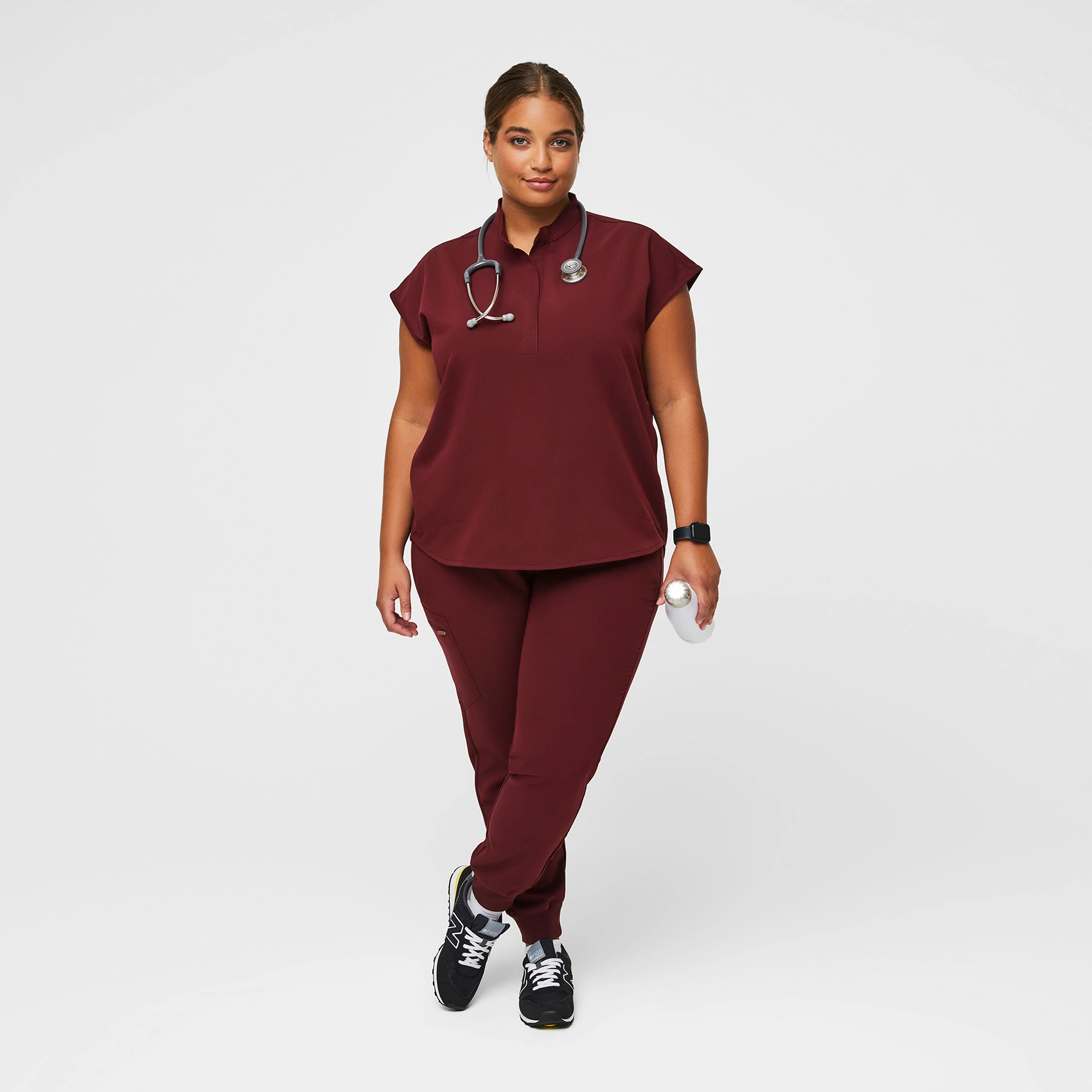 Women's Rafaela Oversized Scrub Top™ - Burgundy · FIGS