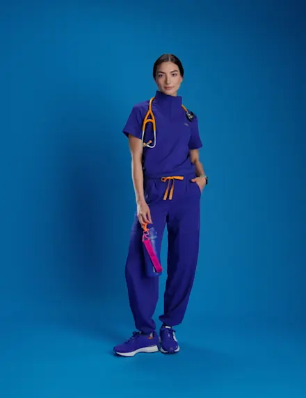 High-Waisted Giuliana Relaxed Scrub Trousers