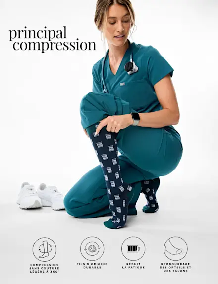 FIGS Compression Socks with 360° seamless compression and supportive padding—in NEW Core colors.