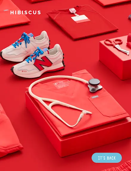 Bestselling styles in much-loved Hibiscus. Comfortable, functional and made to move – because you’ve got places to go and patients to see.