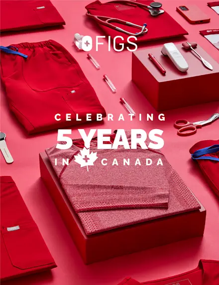 To mark five years of FIGS in Canada, we’re bringing back WINNING RED—just for you. Get it before it’s gone. 