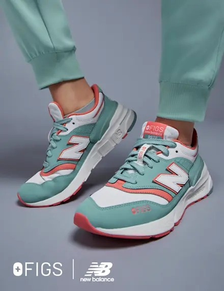 Make your best moves when you wear our latest shoe drop—the FIGS | NEW BALANCE 997R.