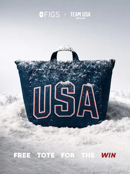 For a limited time, get a tote with any FIGS x Team USA apparel purchase of $150+. Add to cart and use code TOTES at checkout.