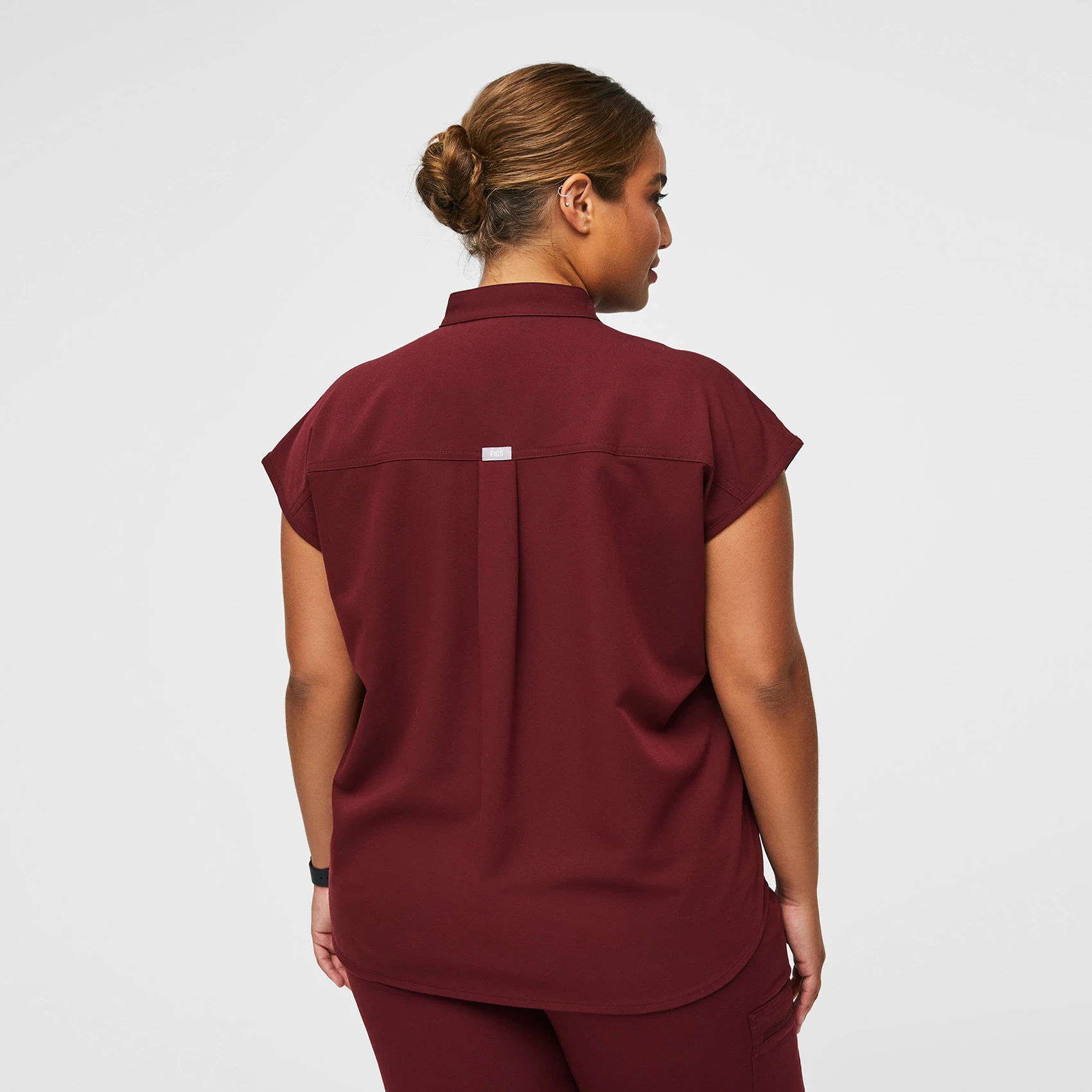 Women's Rafaela Oversized Scrub Top™ - Burgundy · FIGS