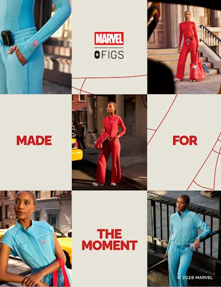 The Marvel | FIGS Spider-Man Collection in NEW Mauritius Blue and Hibiscus. Saving lives and slingin’ webs? All in a day’s work.