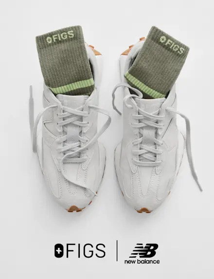 FIGS | ArchTek® medical-grade compression socks + FIGS | New Balance. A duo so supportive your therapist might get jealous.