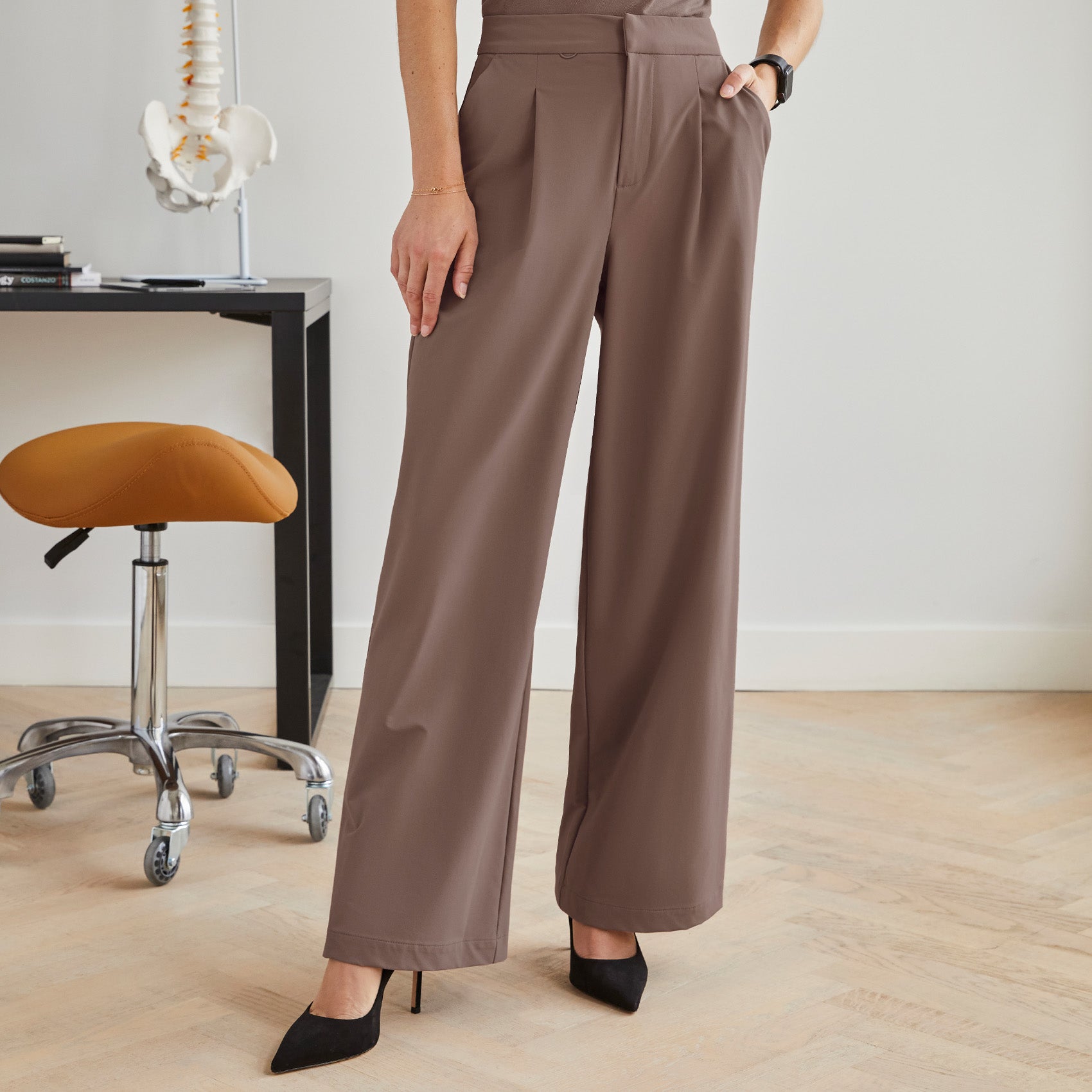 Pantalon FIGSPRO taille haute jambes vas es pour femmes