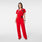 Pantalon d’uniforme médical Taille haute Jambe large Isabel Pop Red