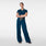 Pantalón de uniforme médico de pierna ultraancha y tiro alto Allison Deep Reef