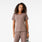 Eliza Slim Scrub Top - Smokey Taupe