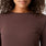 Lacey Ruffle Long-Sleeve Underscrub Dark Smokey Taupe