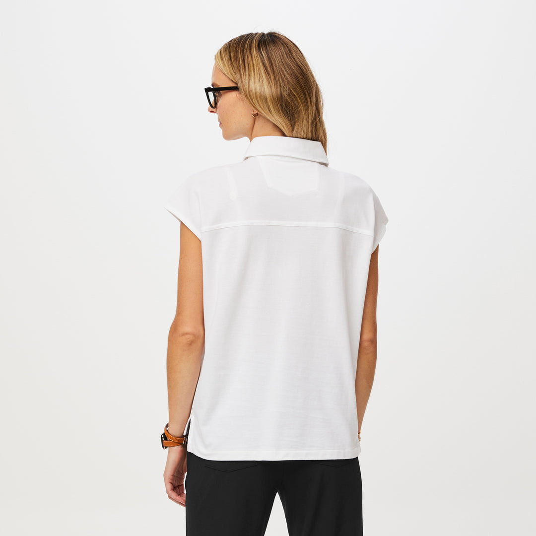 Women’s FIGSPRO Pique Drop Shoulder Polo™ White