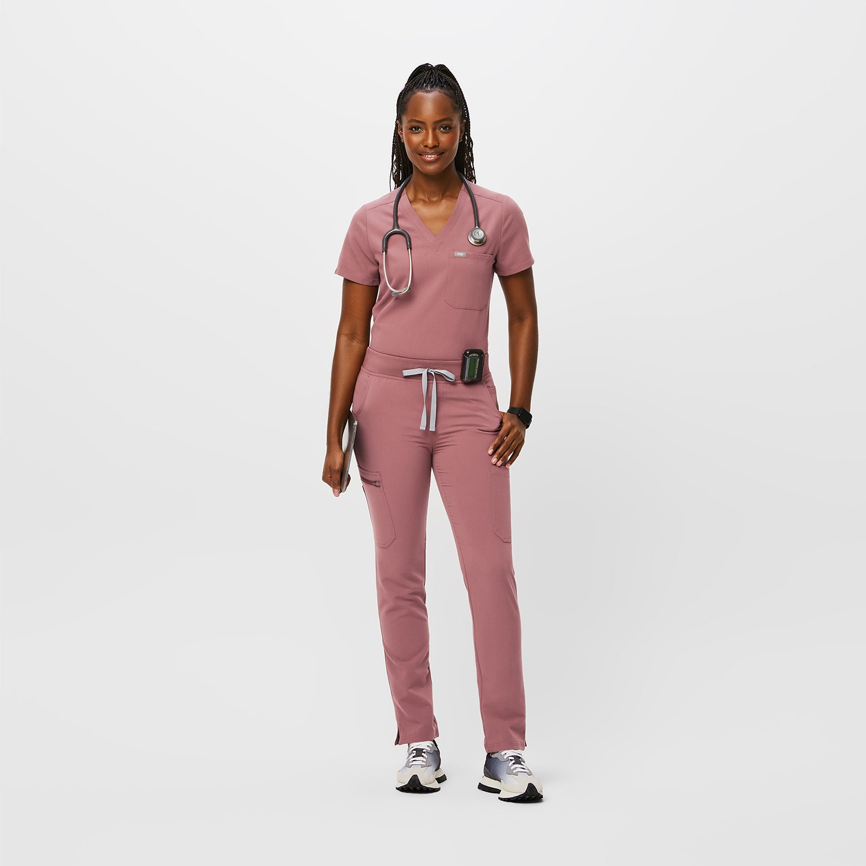 Figs mauve scrub top outlet