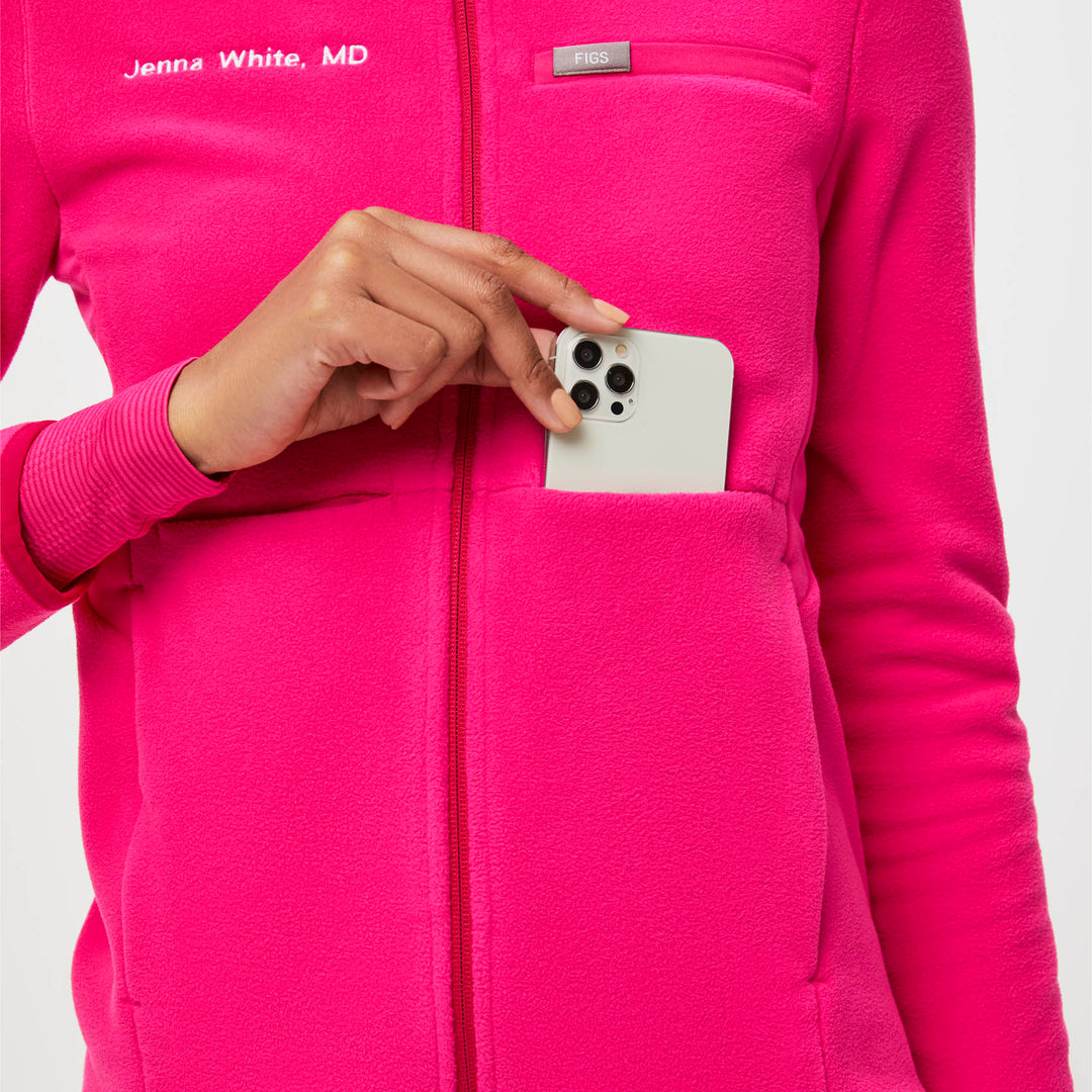 Women's OnShift Fleece Jacket™ Shocking Pink · FIGS