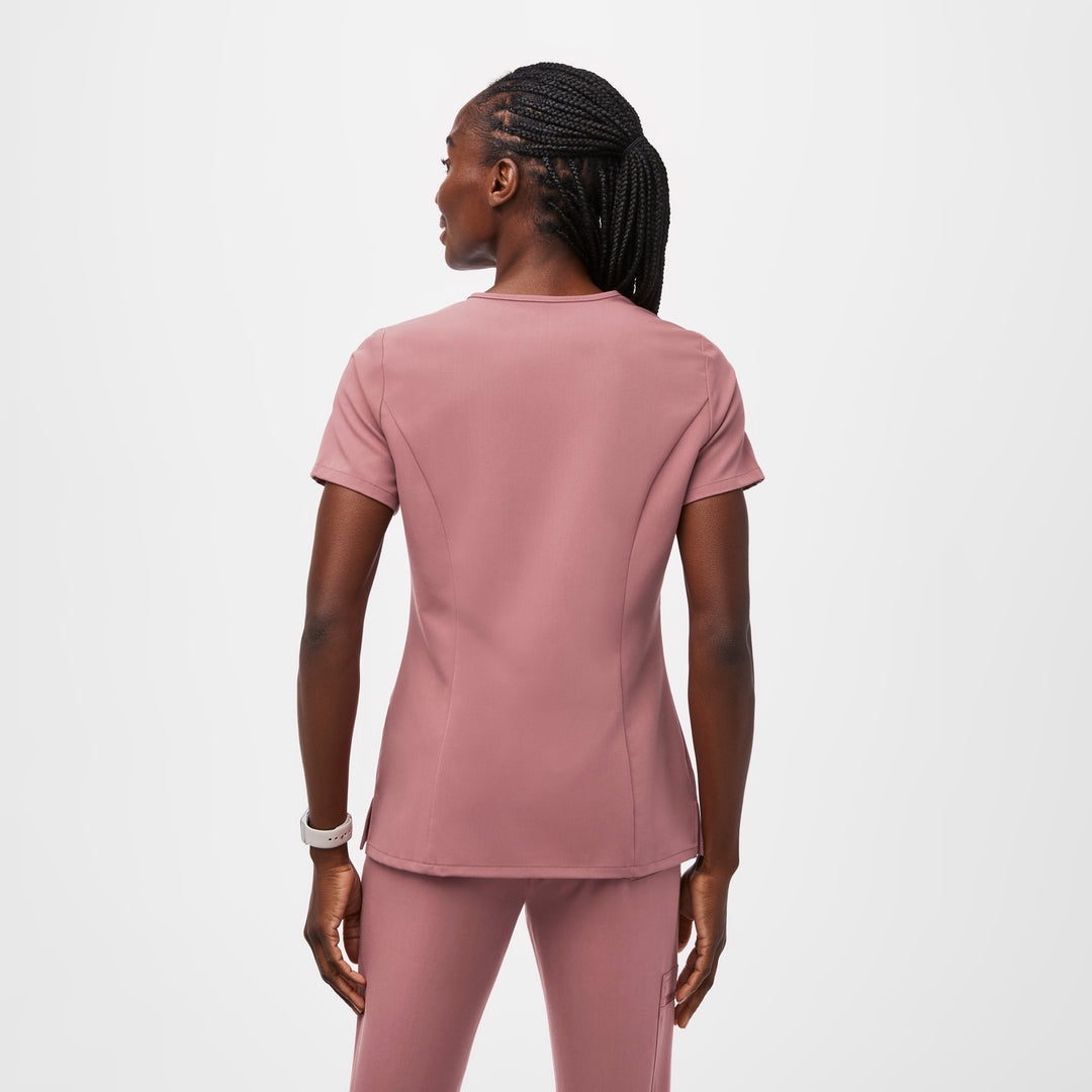 Women’s Slim Catarina OnePocket Scrub Top™ Mauve · FIGS