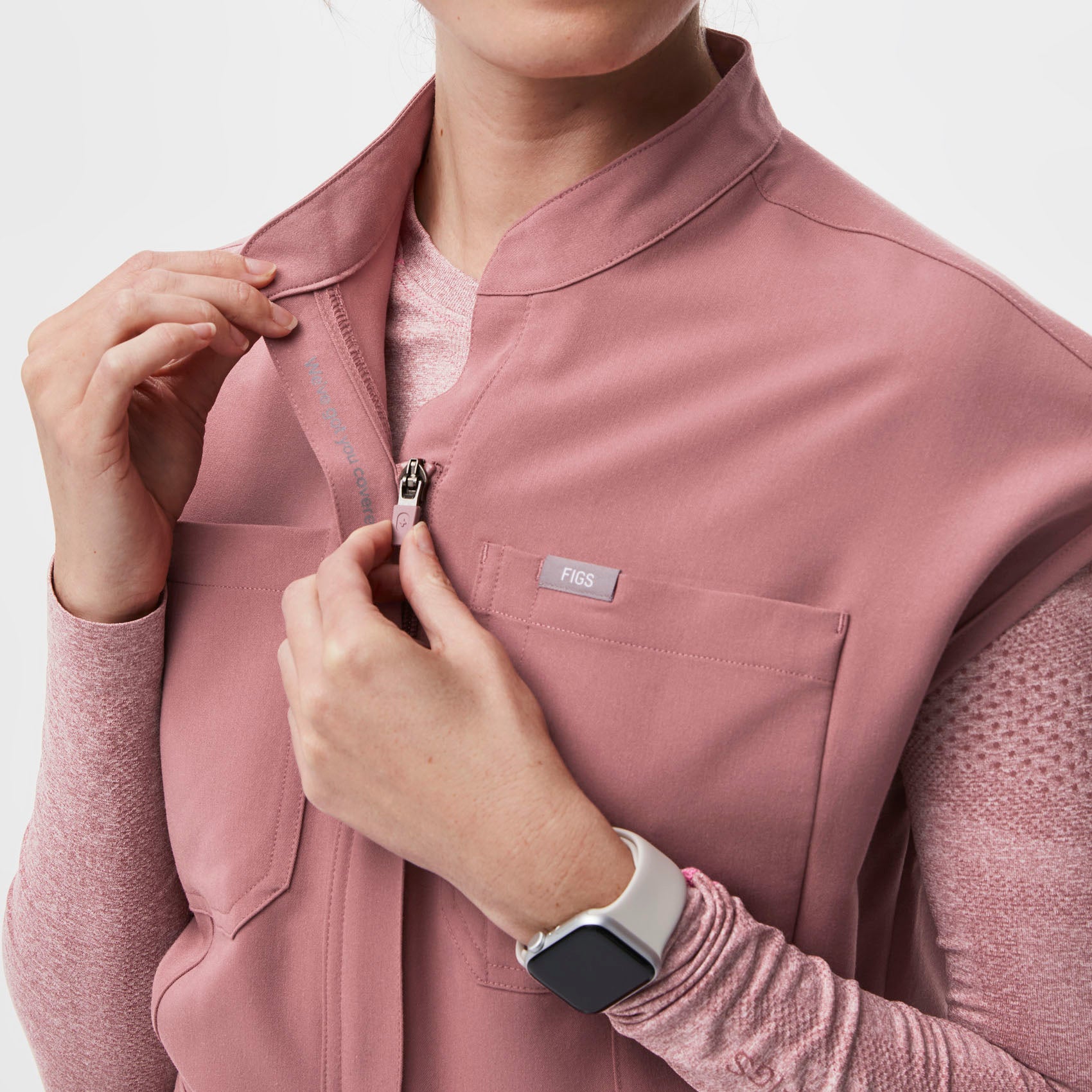 Women’s Rafaela Cargo ScrubJumpsuit™ Mauve · FIGS