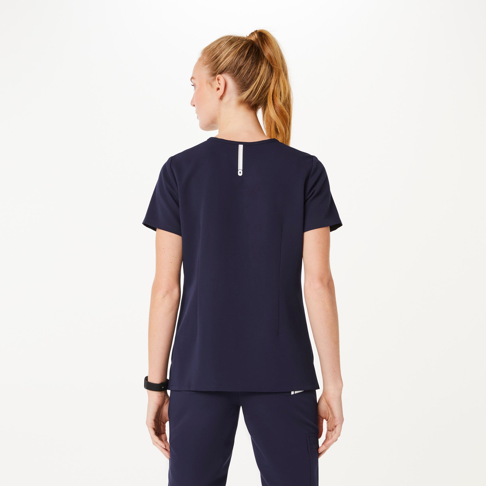 Women s Catarina One Pocket Scrub Top Racing Navy FIGS