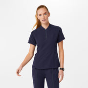 Blusa de uniforme médico con media cremallera Vail para mujer