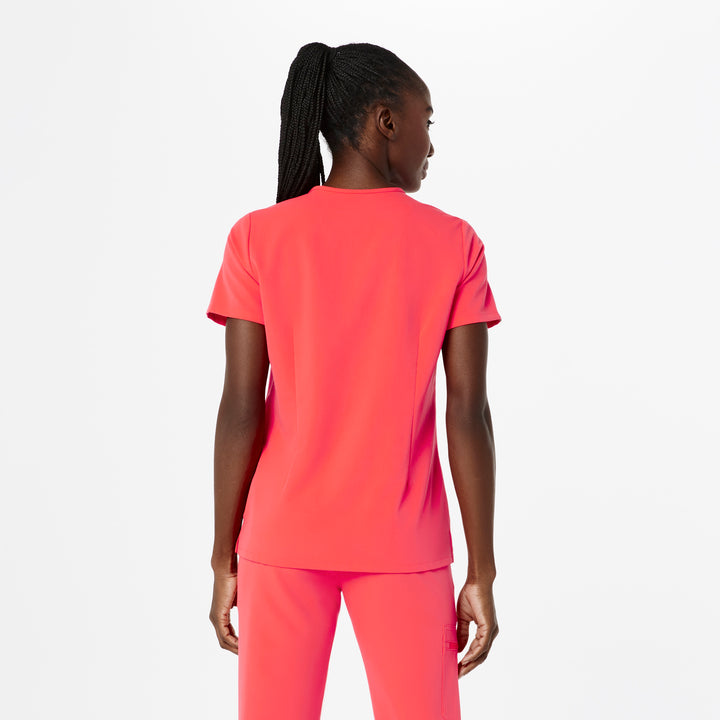 Women's Catarina OnePocket Scrub Top™ Fiery Coral · FIGS